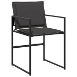 vidaXL Set mobilier de grădină, 9 piese, cu perne, negru, textilenă vidaXL Set mobilier de grădină, 9 piese, cu perne, negru, textilenă