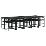 vidaXL Set mobilier de grădină, 11 piese, cu perne, negru, textilenă vidaXL Set mobilier de grădină, 11 piese, cu perne, negru, textilenă