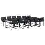 vidaXL Set mobilier de grădină, 13 piese, cu perne, negru, textilenă vidaXL Set mobilier de grădină, 13 piese, cu perne, negru, textilenă