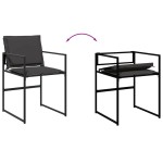 vidaXL Set mobilier de grădină, 13 piese, cu perne, negru, textilenă vidaXL Set mobilier de grădină, 13 piese, cu perne, negru, textilenă