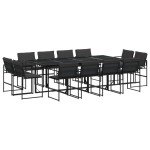 vidaXL Set mobilier de grădină, 13 piese, cu perne, negru, textilenă vidaXL Set mobilier de grădină, 13 piese, cu perne, negru, textilenă