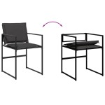 vidaXL Set mobilier de grădină, 13 piese, cu perne, negru, textilenă vidaXL Set mobilier de grădină, 13 piese, cu perne, negru, textilenă