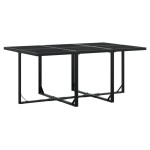 vidaXL Set mobilier de grădină, 11 piese, cu perne, negru, textilenă vidaXL Set mobilier de grădină, 11 piese, cu perne, negru, textilenă