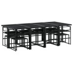 vidaXL Set mobilier de grădină, 13 piese, cu perne, negru, textilenă vidaXL Set mobilier de grădină, 13 piese, cu perne, negru, textilenă