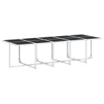 vidaXL Set mobilier de grădină, 11 piese, cu perne, alb, textilenă vidaXL Set mobilier de grădină, 11 piese, cu perne, alb, textilenă