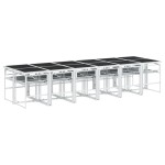 vidaXL Set mobilier de grădină, 13 piese, cu perne, alb, textilenă vidaXL Set mobilier de grădină, 13 piese, cu perne, alb, textilenă