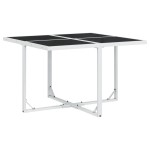 vidaXL Set mobilier de grădină, 9 piese, cu perne, alb, textilenă vidaXL Set mobilier de grădină, 9 piese, cu perne, alb, textilenă