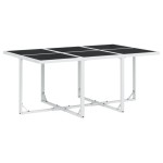 vidaXL Set mobilier de grădină, 11 piese, cu perne, alb, textilenă vidaXL Set mobilier de grădină, 11 piese, cu perne, alb, textilenă