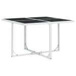 vidaXL Set mobilier de grădină, 9 piese, cu perne, alb, textilenă vidaXL Set mobilier de grădină, 9 piese, cu perne, alb, textilenă
