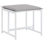 vidaXL Set mobilier de grădină, 15 piese, cu perne, alb, textilenă