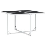 vidaXL Set mobilier de grădină, 5 piese, cu perne, alb, textilenă vidaXL Set mobilier de grădină, 5 piese, cu perne, alb, textilenă