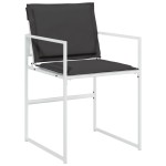 vidaXL Set mobilier de grădină, 5 piese, cu perne, alb, textilenă vidaXL Set mobilier de grădină, 5 piese, cu perne, alb, textilenă