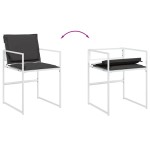 vidaXL Set mobilier de grădină, 5 piese, cu perne, alb, textilenă vidaXL Set mobilier de grădină, 5 piese, cu perne, alb, textilenă