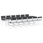 vidaXL Set mobilier de grădină, 13 piese, cu perne, alb, textilenă vidaXL Set mobilier de grădină, 13 piese, cu perne, alb, textilenă