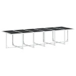 vidaXL Set mobilier de grădină, 13 piese, cu perne, alb, textilenă vidaXL Set mobilier de grădină, 13 piese, cu perne, alb, textilenă