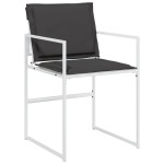 vidaXL Set mobilier de grădină, 9 piese, cu perne, alb, textilenă