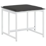 vidaXL Set mobilier de grădină, 9 piese, cu perne, alb, textilenă
