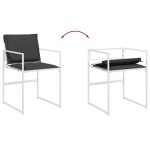 vidaXL Set mobilier de grădină, 9 piese, cu perne, alb, textilenă