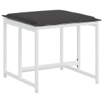 vidaXL Set mobilier de grădină, 15 piese, cu perne, alb, textilenă