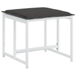 vidaXL Set mobilier de grădină, 17 piese, cu perne, alb, textilenă