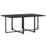 vidaXL Set mobilier de grădină, 7 piese, negru, textilenă
