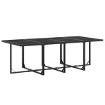 vidaXL Set mobilier de grădină, 9 piese, negru, textilenă vidaXL Set mobilier de grădină, 9 piese, negru, textilenă