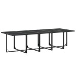 vidaXL Set mobilier de grădină, 11 piese, negru, textilenă vidaXL Set mobilier de grădină, 11 piese, negru, textilenă