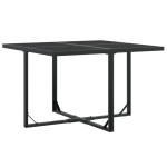 vidaXL Set mobilier de grădină, 9 piese, negru, textilenă vidaXL Set mobilier de grădină, 9 piese, negru, textilenă