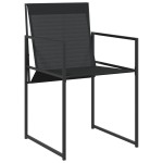 vidaXL Set mobilier de grădină, 13 piese, negru, textilenă
