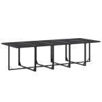 vidaXL Set mobilier de grădină, 15 piese, negru, textilenă