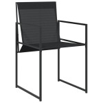 vidaXL Set mobilier de grădină, 15 piese, negru, textilenă
