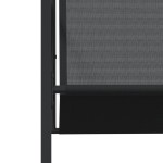 vidaXL Set mobilier de grădină, 17 piese, negru, textilenă