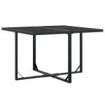 vidaXL Set mobilier de grădină, 9 piese, negru, textilenă vidaXL Set mobilier de grădină, 9 piese, negru, textilenă