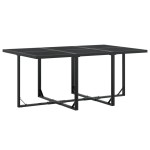 vidaXL Set mobilier de grădină, 11 piese, negru, textilenă vidaXL Set mobilier de grădină, 11 piese, negru, textilenă