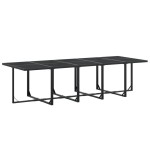 vidaXL Set mobilier de grădină, 15 piese, negru, textilenă