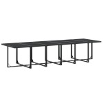 vidaXL Set mobilier de grădină, 17 piese, negru, textilenă