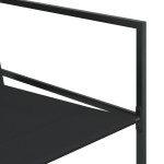 vidaXL Set mobilier de grădină, 17 piese, negru, textilenă