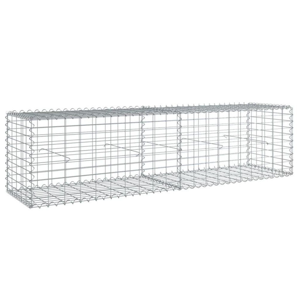 vidaXL Coș gabion cu capac, 200x50x50 cm, fier galvanizat
