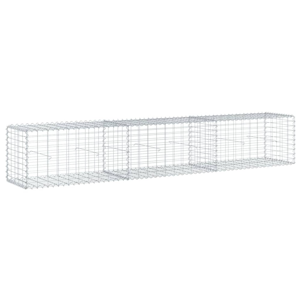 vidaXL Coș gabion cu capac, 300x50x50 cm, fier galvanizat
