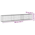 vidaXL Coș gabion cu capac, 300x50x50 cm, fier galvanizat vidaXL Coș gabion cu capac, 300x50x50 cm, fier galvanizat