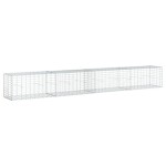 vidaXL Coș gabion cu capac, argintiu, 400x50x50 cm, fier galvanizat