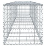 vidaXL Coș gabion cu capac, argintiu, 400x50x50 cm, fier galvanizat