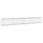 vidaXL Coș gabion cu capac, argintiu, 400x50x50 cm, fier galvanizat