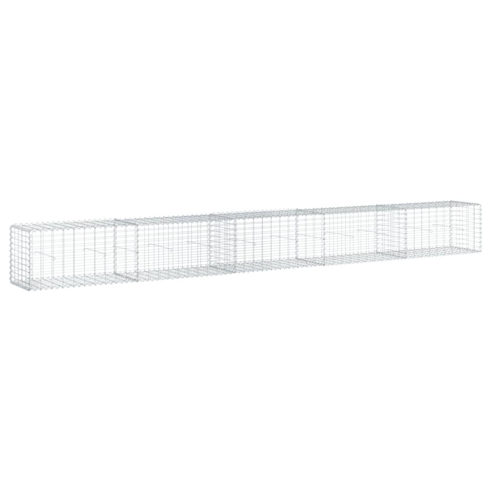 vidaXL Coș gabion cu capac, argintiu, 500x50x50 cm, fier galvanizat