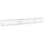 vidaXL Coș gabion cu capac, argintiu, 500x50x50 cm, fier galvanizat vidaXL Coș gabion cu capac, argintiu, 500x50x50 cm, fier galvanizat