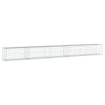 vidaXL Coș gabion cu capac, argintiu, 500x50x50 cm, fier galvanizat vidaXL Coș gabion cu capac, argintiu, 500x50x50 cm, fier galvanizat