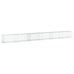 vidaXL Coș gabion cu capac, argintiu, 600x50x50 cm, fier galvanizat vidaXL Coș gabion cu capac, argintiu, 600x50x50 cm, fier galvanizat
