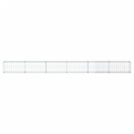 vidaXL Coș gabion cu capac, argintiu, 600x50x50 cm, fier galvanizat vidaXL Coș gabion cu capac, argintiu, 600x50x50 cm, fier galvanizat