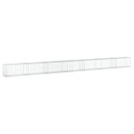 vidaXL Coș gabion cu capac, argintiu, 700x50x50 cm, fier galvanizat vidaXL Coș gabion cu capac, argintiu, 700x50x50 cm, fier galvanizat