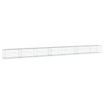 vidaXL Coș gabion cu capac, argintiu, 700x50x50 cm, fier galvanizat vidaXL Coș gabion cu capac, argintiu, 700x50x50 cm, fier galvanizat